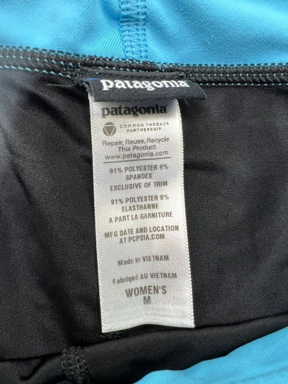 Patagonia Women's Nine Trails Skirt Pull On Stretch Size M Turquoise Abstract - Picture 3 of 10